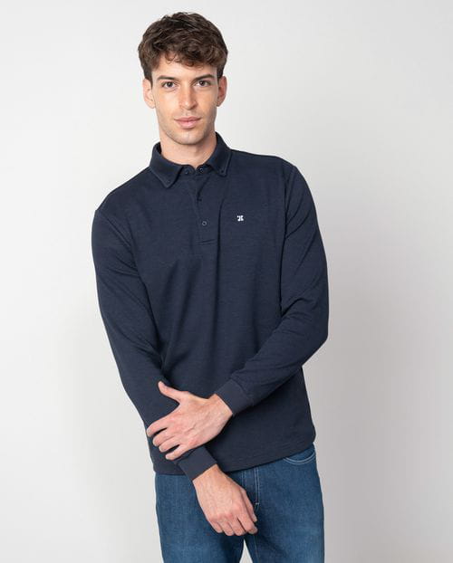 Etiem Polo camisero de botones en punto de estructura Tienda de fábrica