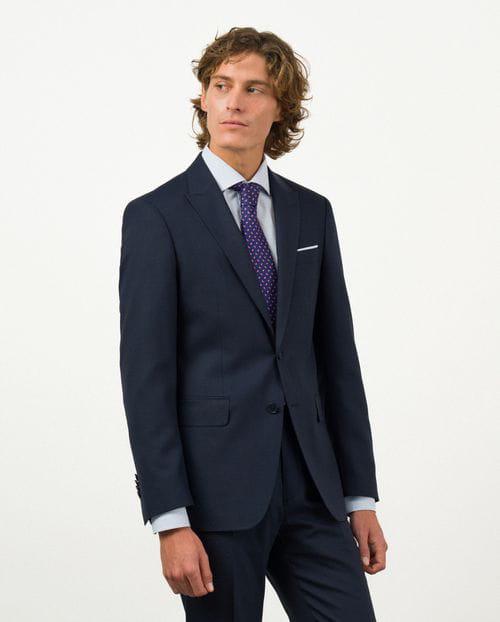 Etiem Traje slim fit en microestructura bicolor de lana mezcla Limitado a 3 días