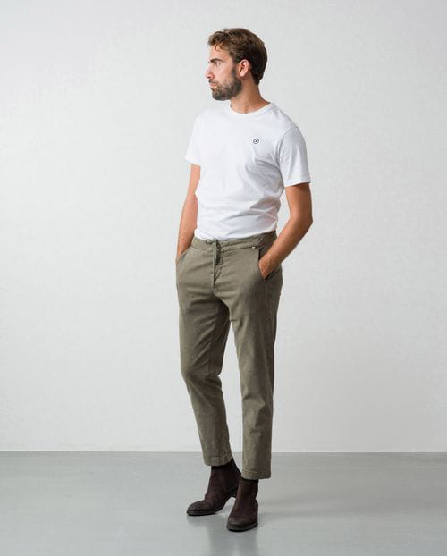 Etiem Pantalón chino sport de cordón y goma en tejido de algodón-tencel elástico