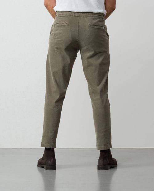 Etiem Pantalón chino sport de cordón y goma en tejido de algodón-tencel elástico En oferta