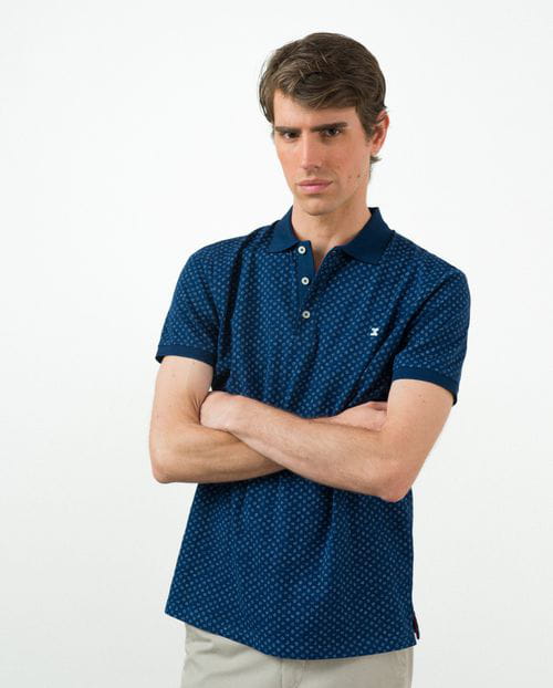 Etiem Polo de manga corta con estampadito geométrico Última moda