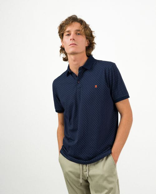 Etiem Polo de manga corta con estampadito de flamencos Descuento por venta flash