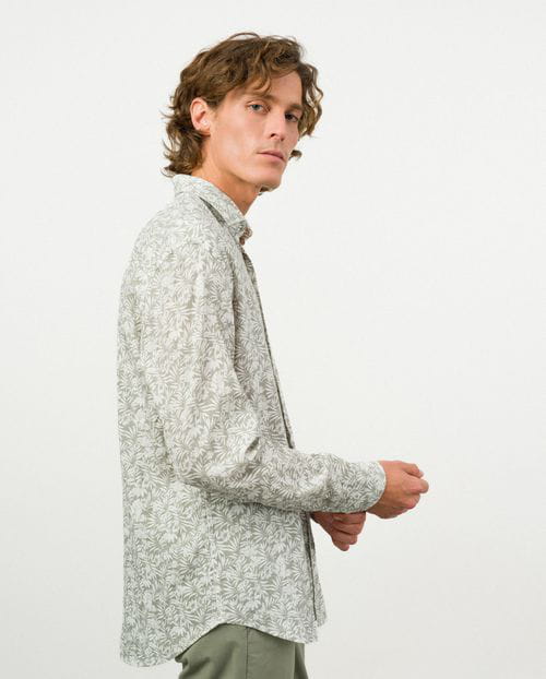 Etiem Camisa sport relaxed fit en estampado floral de lino-rayón Ofertas especiales