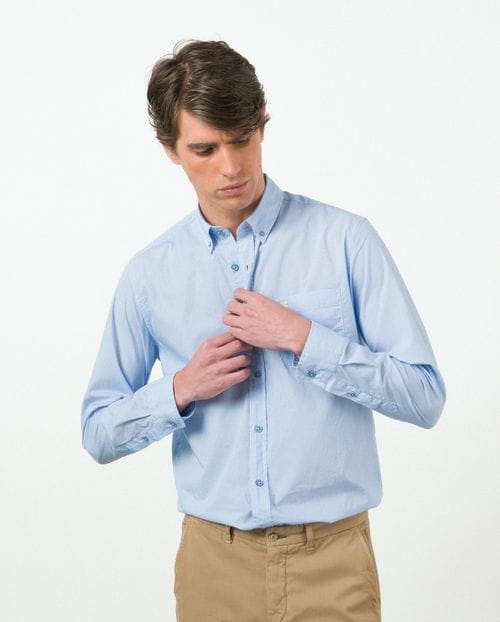 Etiem Camisa sport regular fit en microdibujo de algodón Devoluciones gratuitas