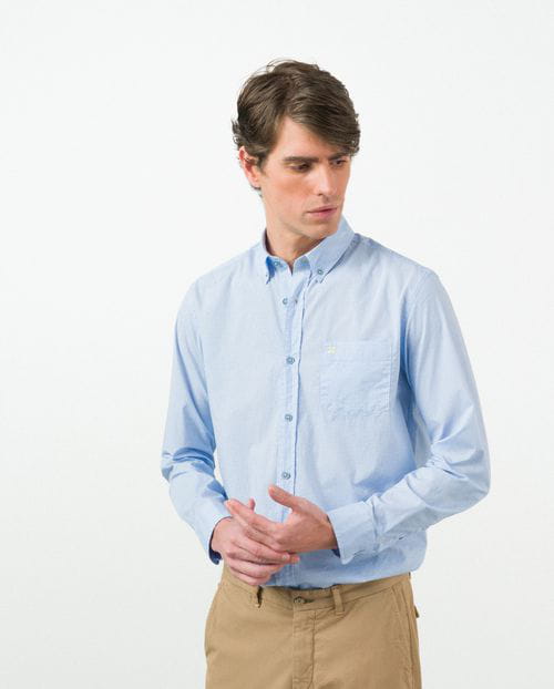 Etiem Camisa sport regular fit en microdibujo de algodón Devoluciones gratuitas