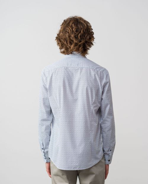 Etiem Camisa sport slim fit en algodón con estampado de florecitas En línea