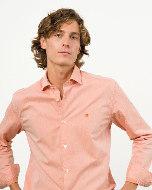 Etiem Camisa sport slim fit en microestructura de algodón Ofertas