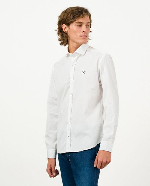 Etiem Camisa sport slim fit en popelín de algodón Venta caliente