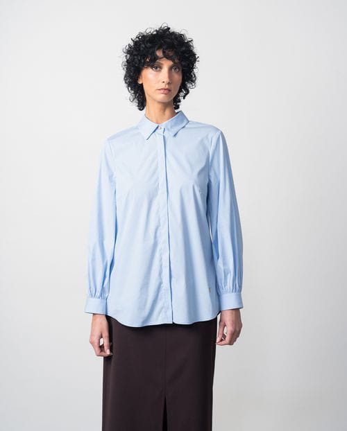 Etiem Camisa de popelín suave de manga abullonada Envío gratis