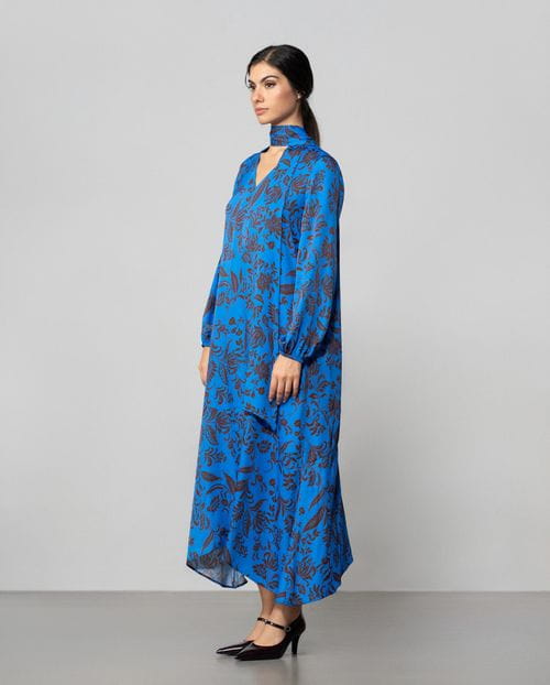 Etiem Vestido midi con fular en tejido estampado Promoción por tiempo limitado