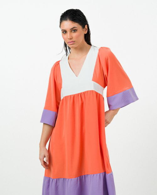 Etiem Vestido midi de paneles contrastados Gran oferta