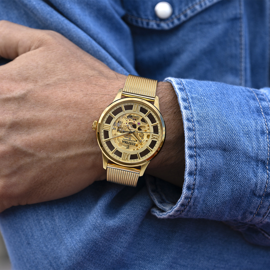 Festina RELOJ DE HOMBRE FESTINA AUTOMATIC SKELETON F20667/1 CON ESFERA DORADA Solo queda un día