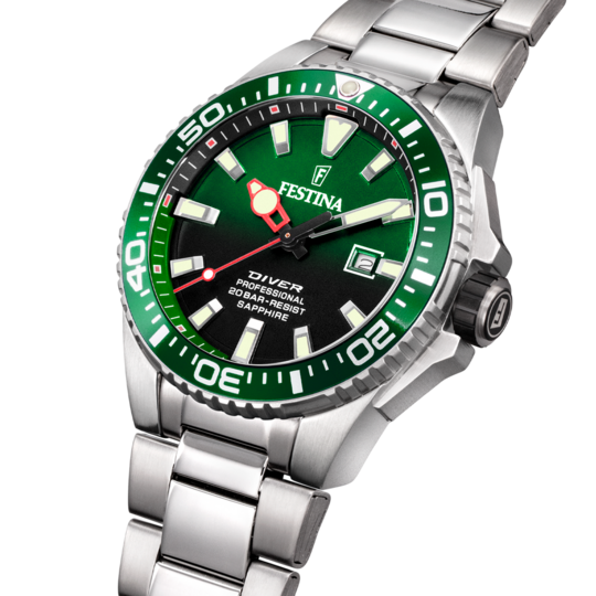 Festina RELOJ FESTINA F20663/2 VERDE CORREA DE ACERO INOXIDABLE 316L HOMBRE Ventas relámpago