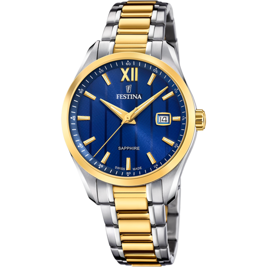 Festina RELOJ FESTINA SWISS SWISS MADE F20027/2 AZUL CORREA DE ACERO INOXIDABLE 316L HOMBRE