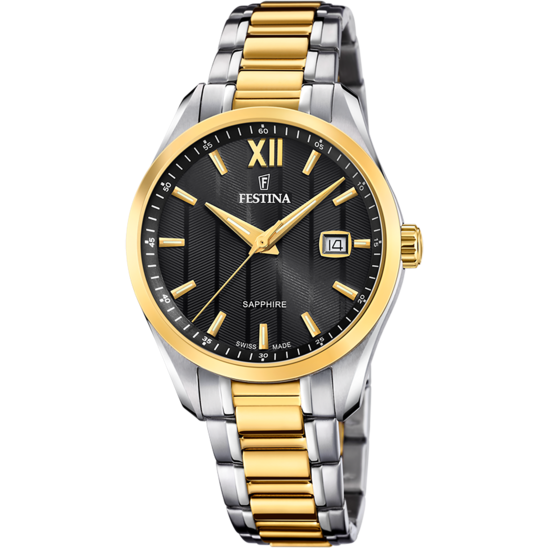 Festina RELOJ FESTINA SWISS SWISS MADE F20027/4 NEGRO CORREA DE ACERO INOXIDABLE 316L HOMBRE