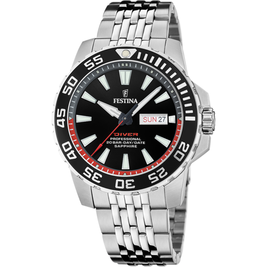 Festina RELOJ FESTINA THE ORIGINALS F20661/3 NEGRO CORREA DE ACERO INOXIDABLE 316L HOMBRE