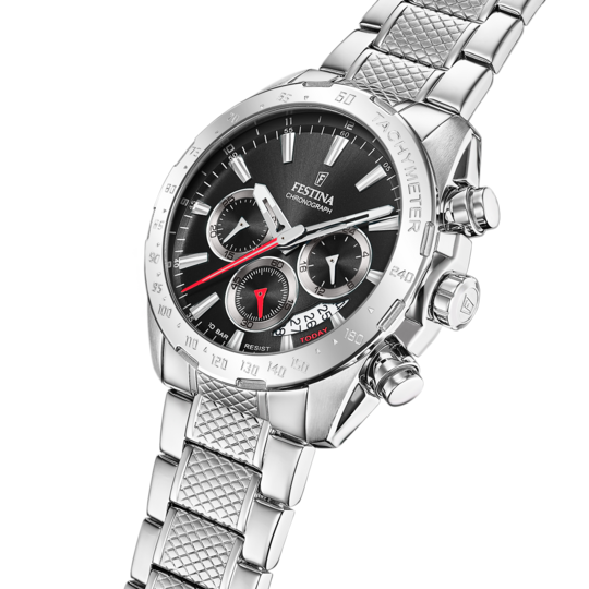 Festina RELOJ FESTINA TIMELESS CHRONOGRAPH F20668/4 NEGRO CORREA DE ACERO INOXIDABLE 316L HOMBRE ÚLTIMAS EDICIONES