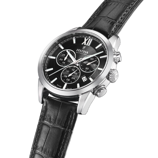 Festina RELOJ FESTINA SWISS MADE CHRONO SWISS MADE F20041/4 NEGRO CORREA DE CUERO HOMBRE Grandes ahorros