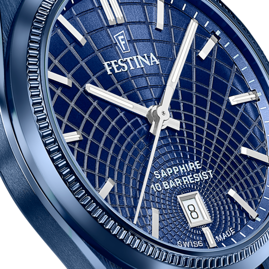 Festina RELOJ FESTINA SWISS MADE RIVÉ F20078/1 AZUL CORREA DE ACERO INOXIDABLE 316L HOMBRE Outlet