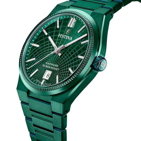 Festina RELOJ FESTINA SWISS MADE RIVÉ F20079/1 VERDE CORREA DE ACERO INOXIDABLE 316L HOMBRE Outlet online