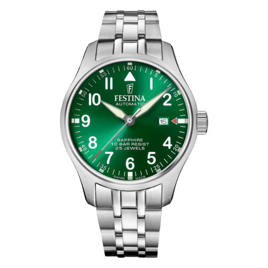 Festina RELOJ FESTINA SWISS MADE AUTOMATIC F20151/B VERDE CORREA DE ACERO INOXIDABLE 316L HOMBRE Venta caliente