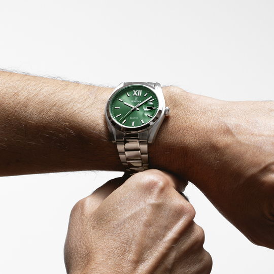 Festina RELOJ FESTINA ACERO CLÁSICO F20707/8 VERDE CORREA DE ACERO INOXIDABLE 316L HOMBRE Precio ultrabajo