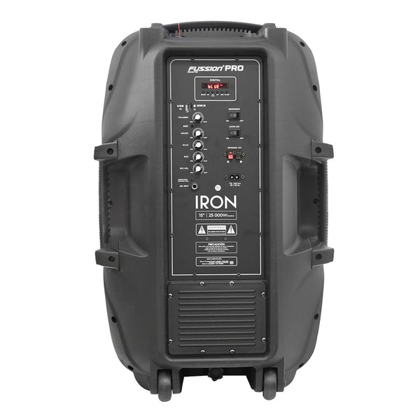 Fussion PBS-1004 IRON Experimenta un sonido potente con el Bafle Amplificado 15" y 25 000W P.M.P.O Descuentos del mes