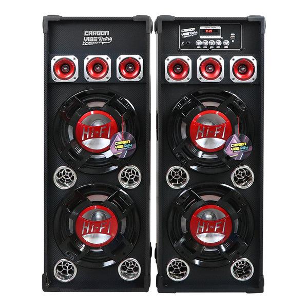 Fussion PBS-3010 JUEGO DE BAFLES ACTIVO Y PASIVO 2X10" CARBON VIBE RETRO 4500W P.M.P.O Rebajas top
