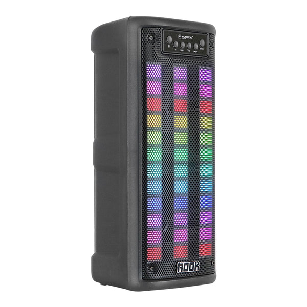 Fussion ISP-24009: Bocina Portátil ROOK de 20 000W P.M.P.O con Bluetooth Radio FM y Luces RGB 2X4" Superdescuento