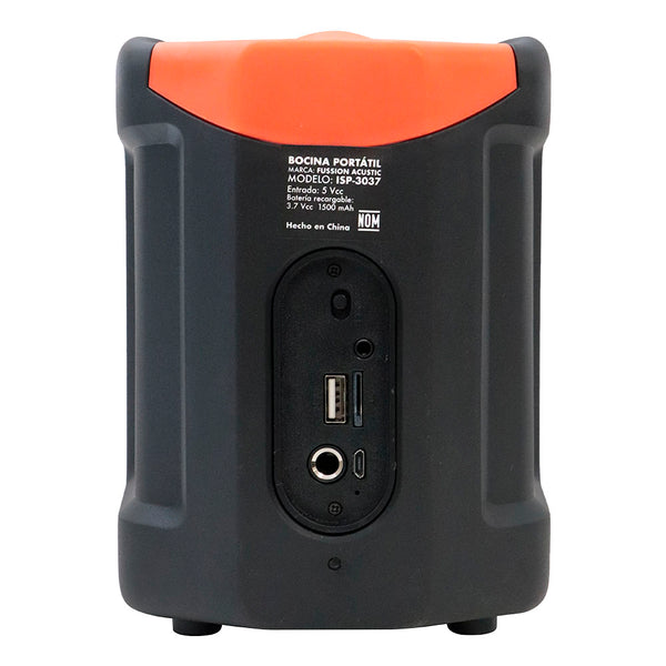 Fussion ISP-3037 ZUNYN Bocina portátil 3" 800W P.M.P.O Devoluciones gratuitas