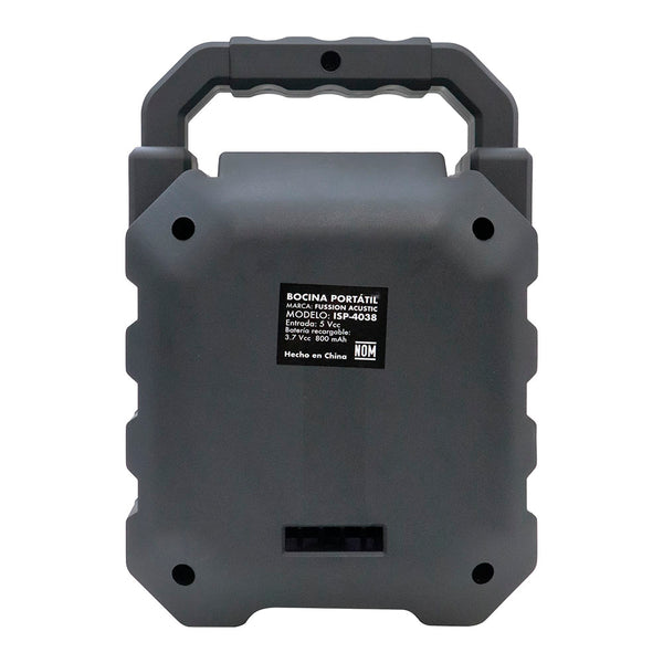 Fussion ISP-4038 Bocina Portátil 4" 500W P.M.P.O Outlet