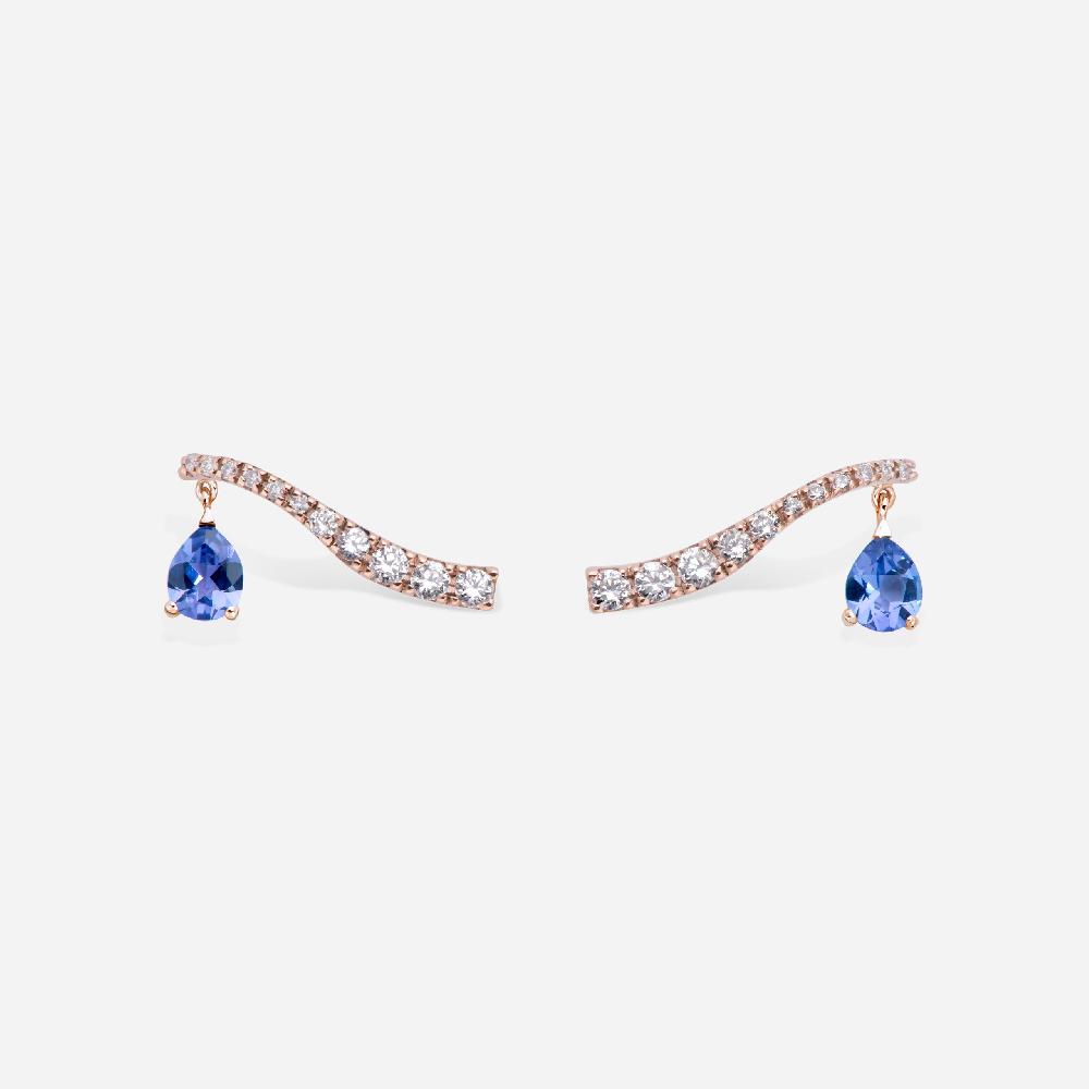 Gold&roses Pendientes Sasa Crawler Tanzanitas