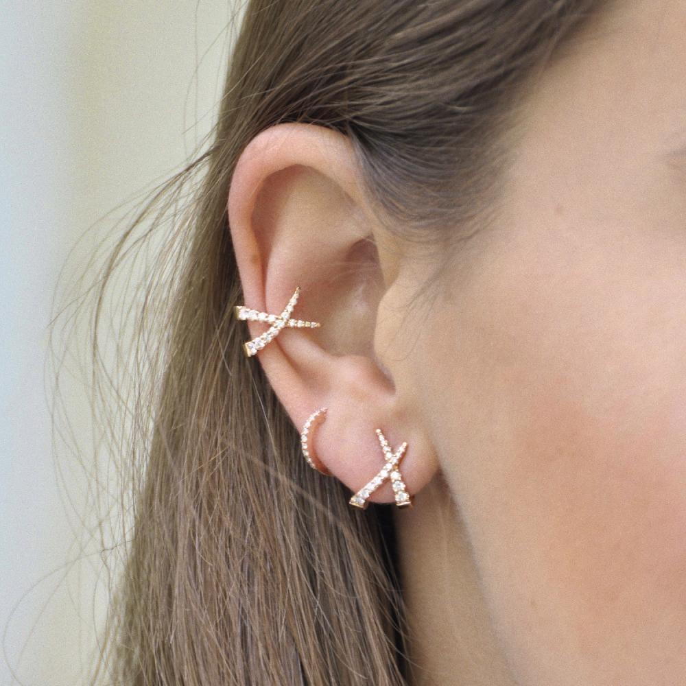 Gold&roses Ear Cuff Jardín de Aire diamantes Limitado a 3 días