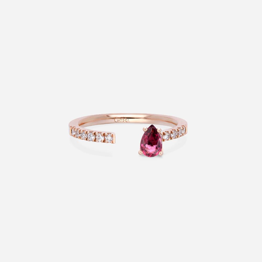Gold&roses Anillo Ouverture I am Red