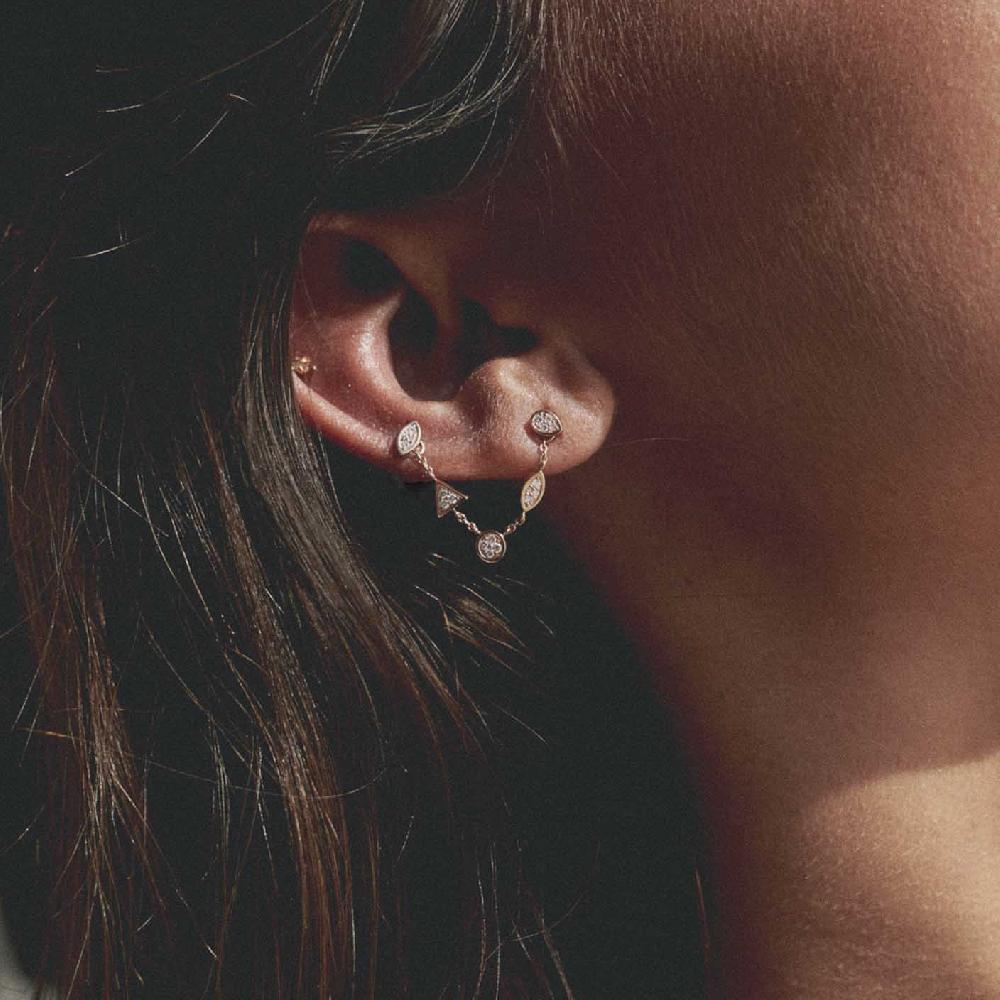 Gold&roses Pendientes Marquise&Co. Chained Studs Ofertas de temporada