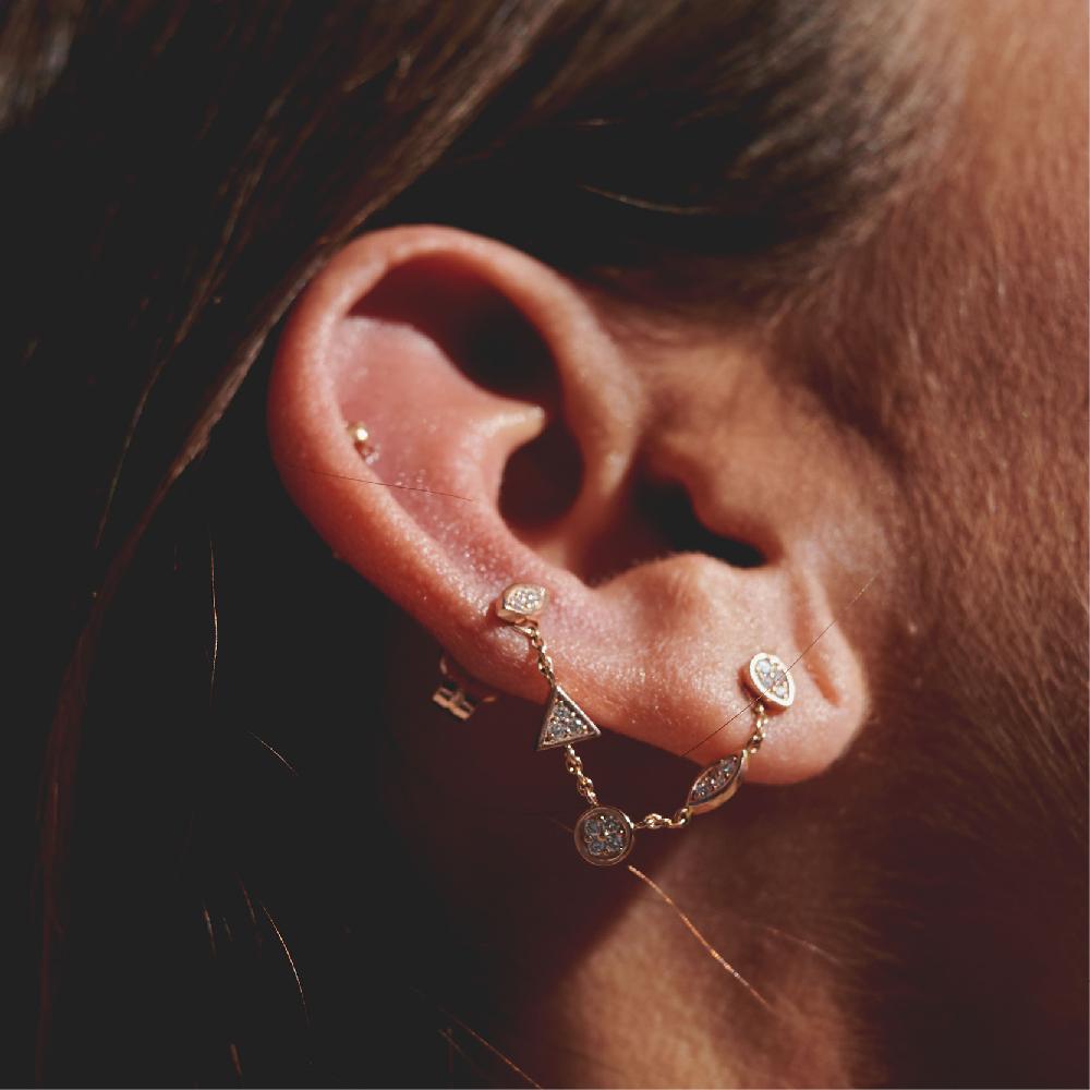 Gold&roses Pendientes Marquise&Co. Chained Studs Ofertas de temporada