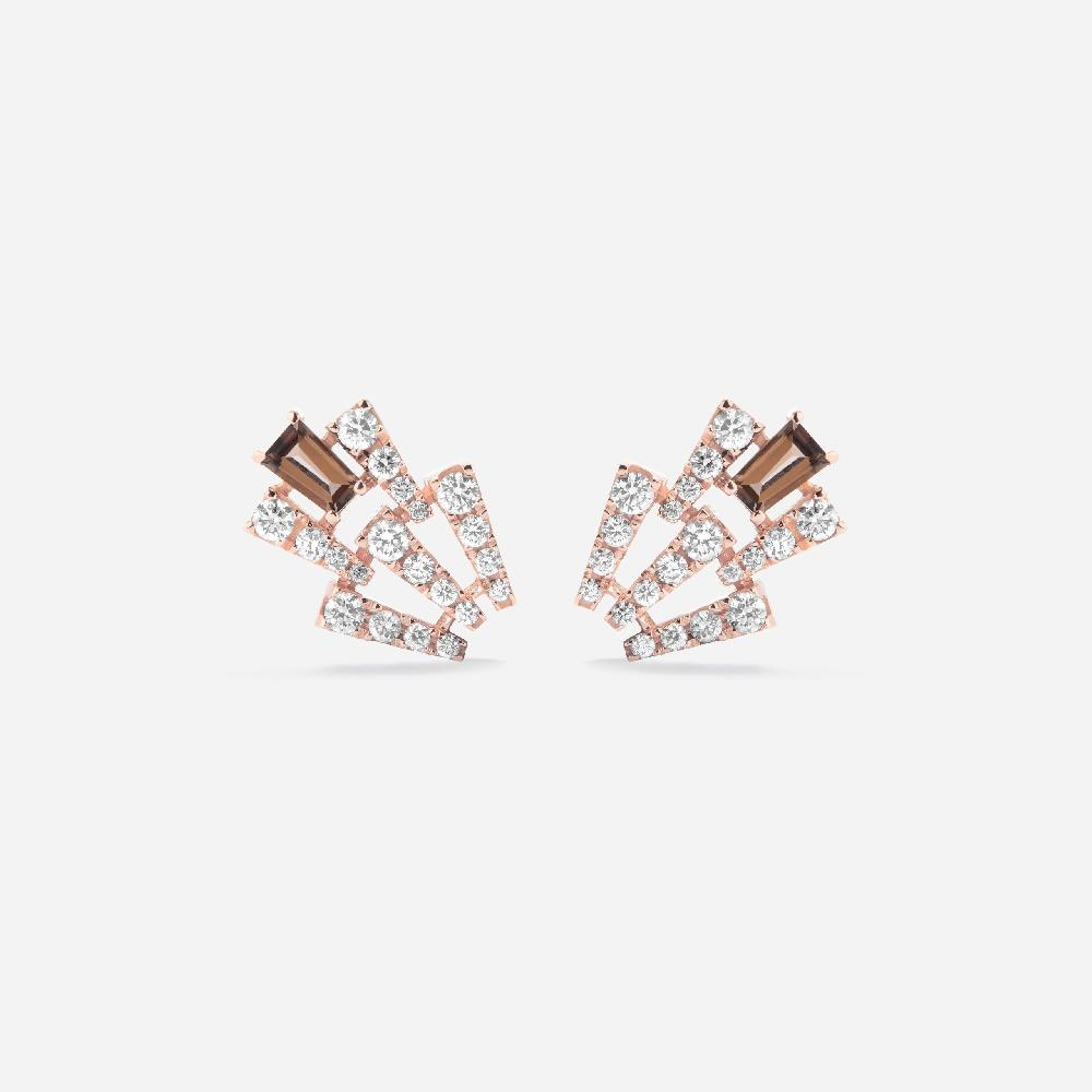 Gold&roses Pendientes Smoky Club M Cuarzo