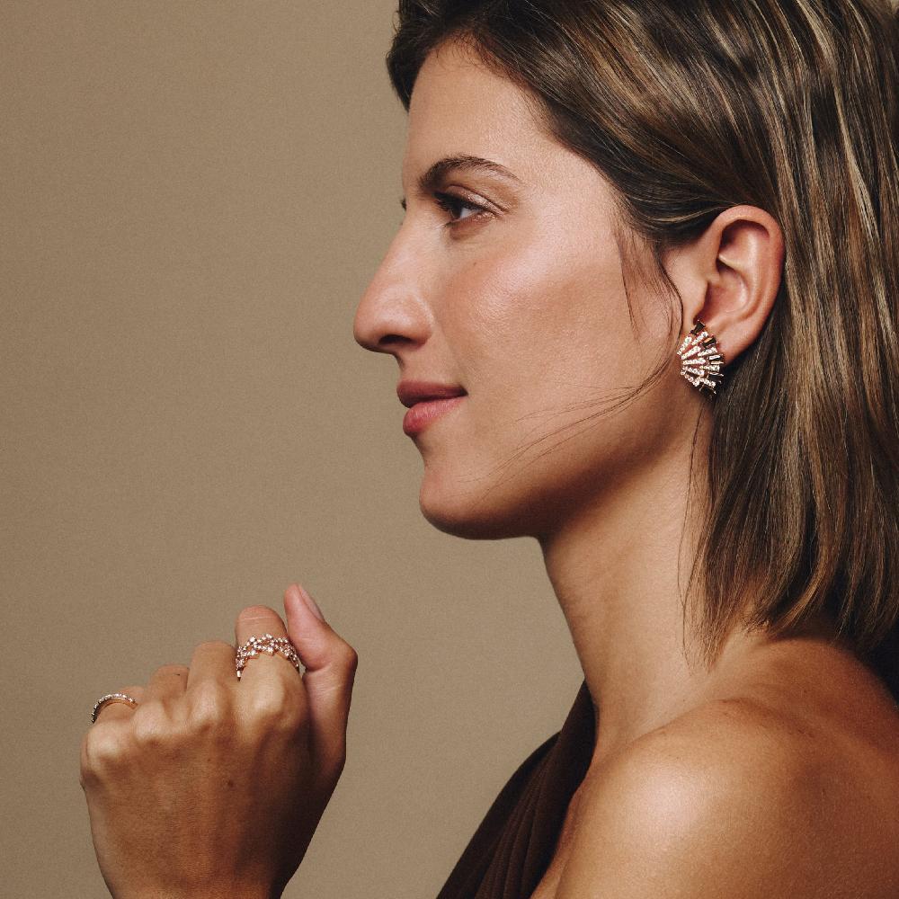 Gold&roses Pendientes Smoky Club L Cuarzo Tienda