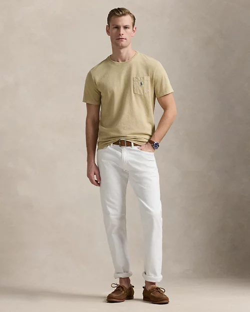 ﻿lauren ralph lauren Camiseta de algodón y lino Standard Fit para hombre | Ralph Lauren® ES Rebajas online