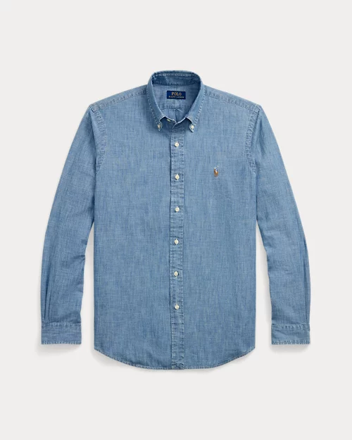 lauren ralph lauren Sobrecamisa de cambray en índigo para hombre | Ralph Lauren® ES En línea
