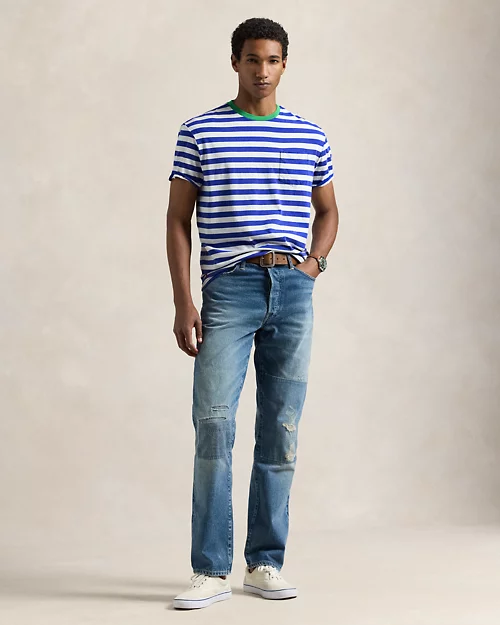 lauren ralph lauren Camiseta de punto Classic Fit con rayas para hombre | Ralph Lauren® ES Descuento