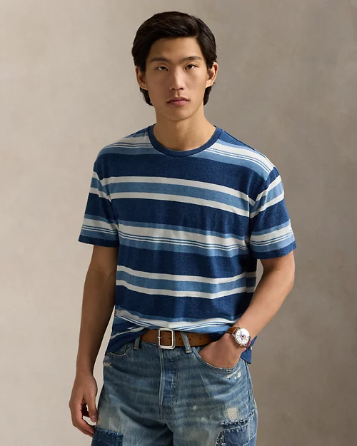 lauren ralph lauren Camiseta de algodón y lino con rayas para hombre | Ralph Lauren® ES