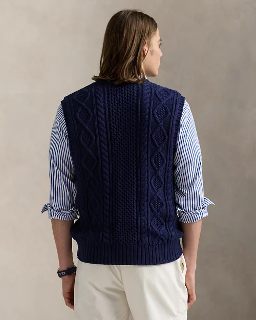lauren ralph lauren Chaleco de punto Aran de algodón para hombre | Ralph Lauren® ES Oferta especial
