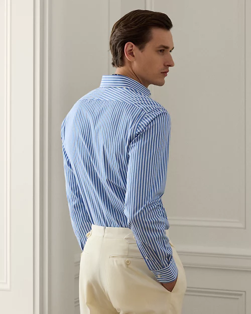 lauren ralph lauren Camisa de popelina con rayas bengalíes para hombre | Ralph Lauren® ES Ofertas de temporada