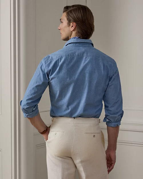 lauren ralph lauren Camisa de cambray lavado para hombre | Ralph Lauren® ES Grandes ahorros
