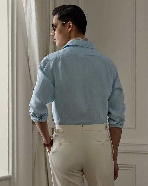 lauren ralph lauren Camisa de lino con tejido de rejilla para hombre | Ralph Lauren® ES Rebajas de fin de temporada