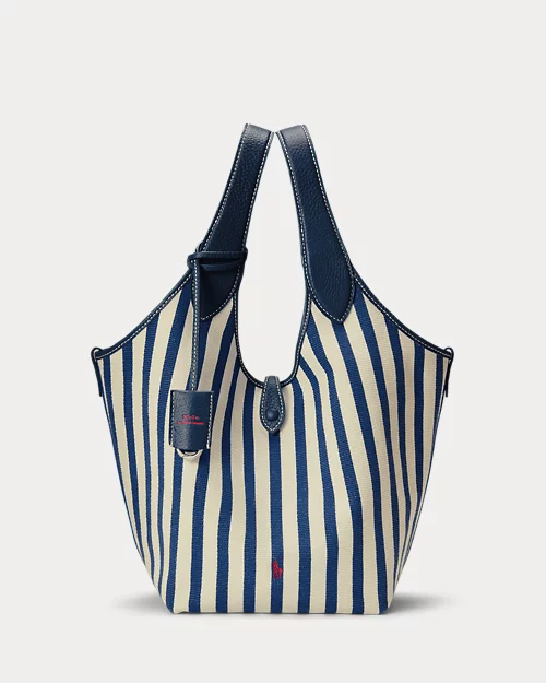 lauren ralph lauren Bolso tote Polo Play de loneta con rayas para mujer | Ralph Lauren® ES