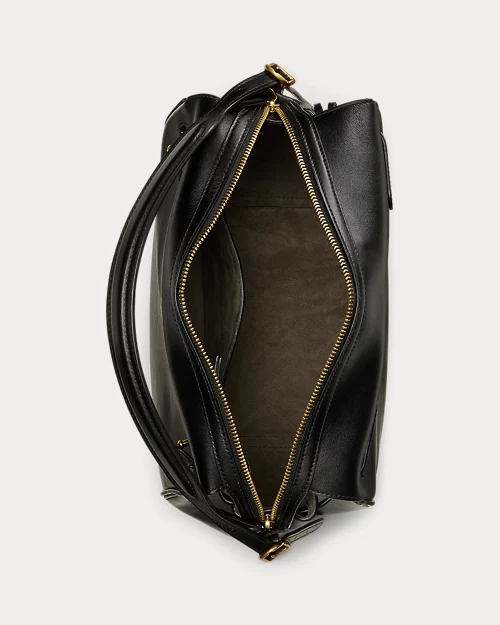 lauren ralph lauren Bolso Satchel Polo ID de piel para mujer | Ralph Lauren® ES Oferta exclusiva