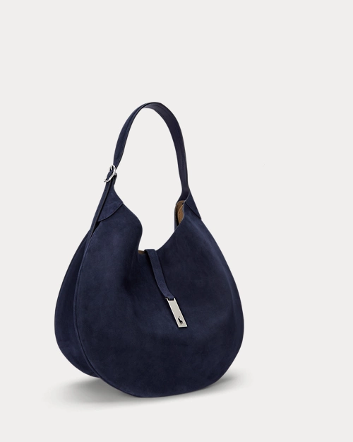 lauren ralph lauren Bolso de hombro Polo ID grande de ante para mujer | Ralph Lauren® ES Devoluciones gratuitas