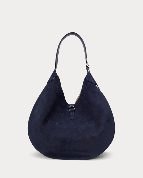 lauren ralph lauren Bolso de hombro Polo ID grande de ante para mujer | Ralph Lauren® ES Devoluciones gratuitas